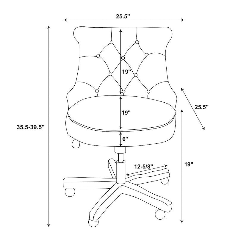 Natural Swivel Office Chair, Button-Tufted, Single-User