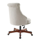 Natural Swivel Office Chair, Button-Tufted, Single-User