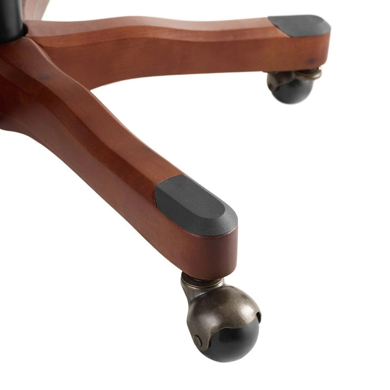 Natural Swivel Office Chair, Button-Tufted, Single-User