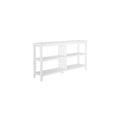 White Low Wide Bookcase with 2 Shelves, 1-Person Assembly