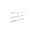 White Low Wide Bookcase with 2 Shelves, 1-Person Assembly
