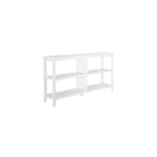 White Low Wide Bookcase with 2 Shelves, 1-Person Assembly