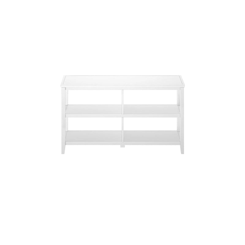 White Low Wide Bookcase with 2 Shelves, 1-Person Assembly