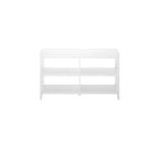 White Low Wide Bookcase with 2 Shelves, 1-Person Assembly