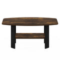 Amber Pine/Black & White Simple Coffee Table – 1-Person Living Room