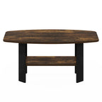 Amber Pine/Black & White Simple Coffee Table – 1-Person Living Room