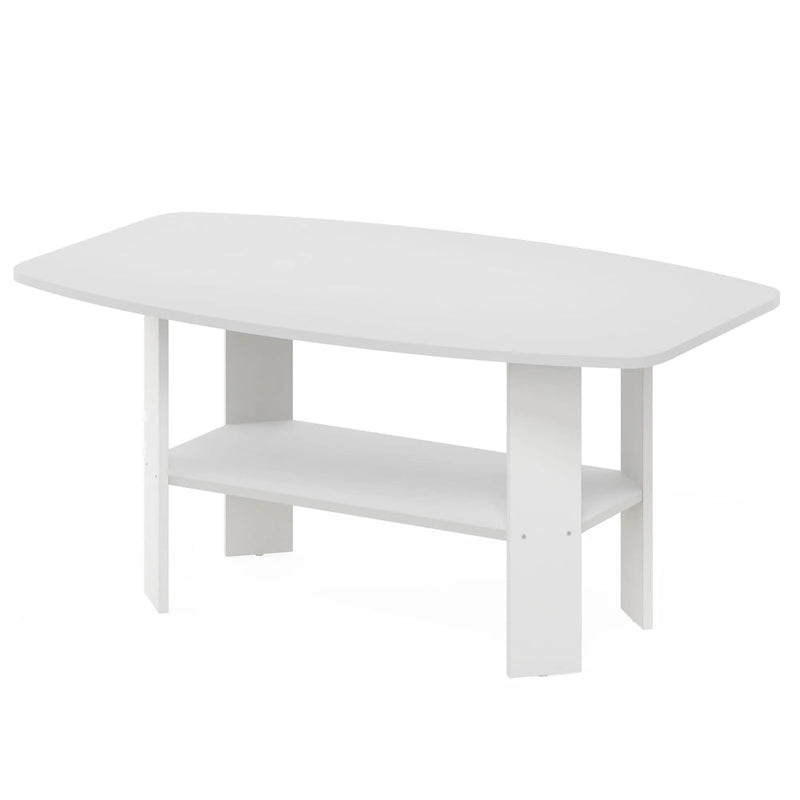 Amber Pine/Black & White Simple Coffee Table – 1-Person Living Room