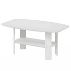 Amber Pine/Black & White Simple Coffee Table – 1-Person Living Room
