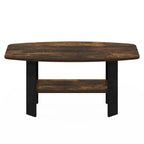Amber Pine/Black & White Simple Coffee Table – 1-Person Living Room