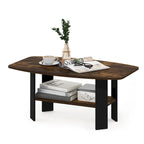 Amber Pine/Black & White Simple Coffee Table – 1-Person Living Room