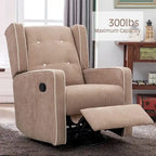 Light Grey / White Swivel Rocker Recliner, Set of 2