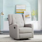 Light Grey / White Swivel Rocker Recliner, Set of 2