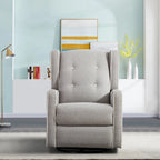 Light Grey / White Swivel Rocker Recliner, Set of 2