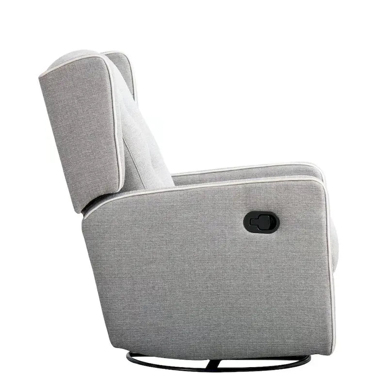 Light Grey / White Swivel Rocker Recliner, Set of 2