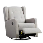Light Grey / White Swivel Rocker Recliner, Set of 2