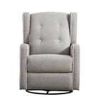 Light Grey / White Swivel Rocker Recliner, Set of 2
