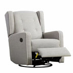 Light Grey / White Swivel Rocker Recliner, Set of 2