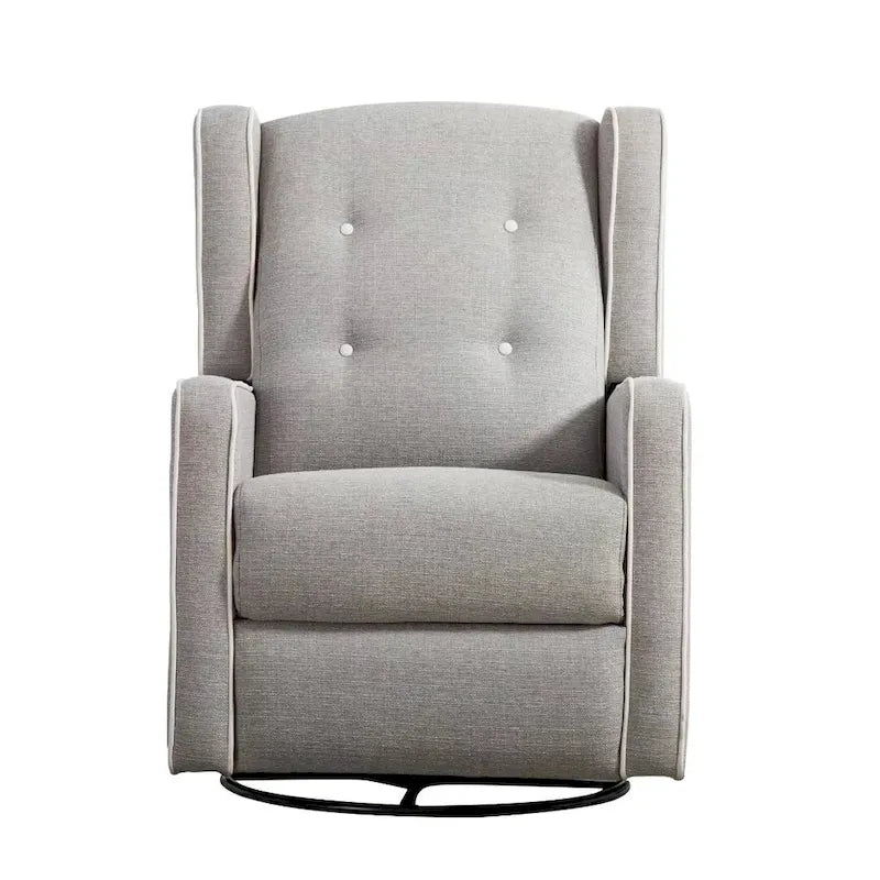 Light Grey / White Swivel Rocker Recliner, Set of 2