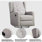 Light Grey / White Swivel Rocker Recliner, Set of 2