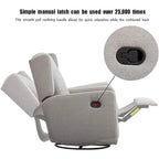 Light Grey / White Swivel Rocker Recliner, Set of 2