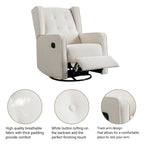 Light Grey / White Swivel Rocker Recliner, Set of 2