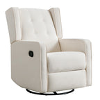 Light Grey / White Swivel Rocker Recliner, Set of 2