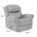 Faux Leather Wall-Hugger Recliner Chair, Single – Saddle Brown / Latte Tan / Fog Grey