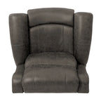 Faux Leather Wall-Hugger Recliner Chair, Single – Saddle Brown / Latte Tan / Fog Grey