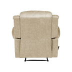Faux Leather Wall-Hugger Recliner Chair, Single – Saddle Brown / Latte Tan / Fog Grey