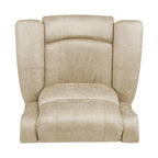 Faux Leather Wall-Hugger Recliner Chair, Single – Saddle Brown / Latte Tan / Fog Grey