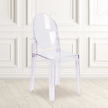 Transparent Crystal Oval Back Chair, Single Seat