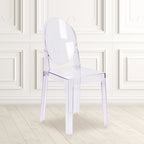 Transparent Crystal Oval Back Chair, Single Seat