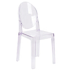 Transparent Crystal Oval Back Chair, Single Seat
