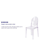 Transparent Crystal Oval Back Chair, Single Seat