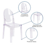 Transparent Crystal Oval Back Chair, Single Seat