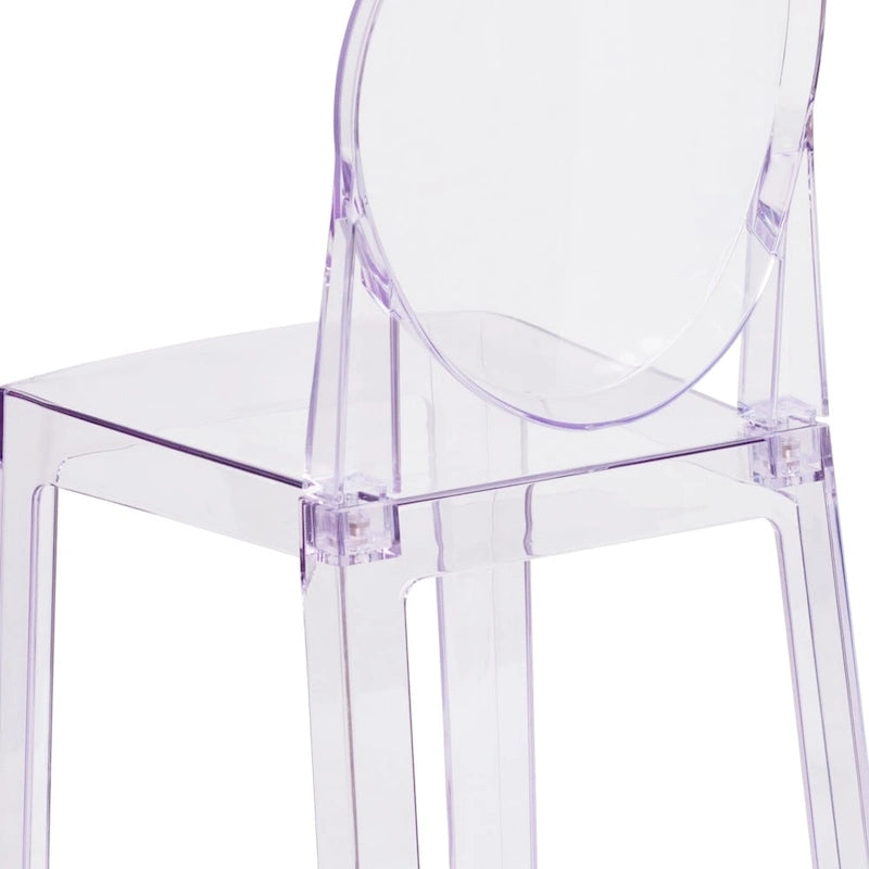 Transparent Crystal Oval Back Chair, Single Seat