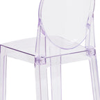Transparent Crystal Oval Back Chair, Single Seat