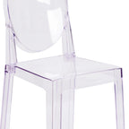 Transparent Crystal Oval Back Chair, Single Seat