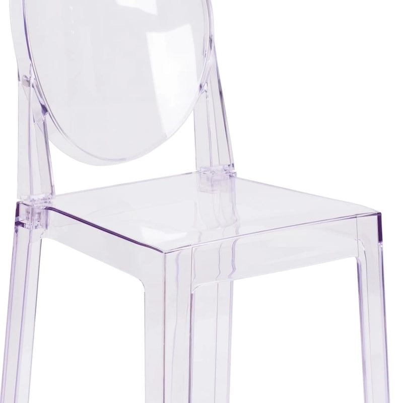 Transparent Crystal Oval Back Chair, Single Seat
