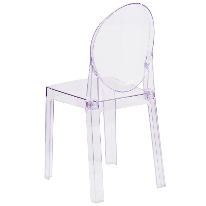 Transparent Crystal Oval Back Chair, Single Seat