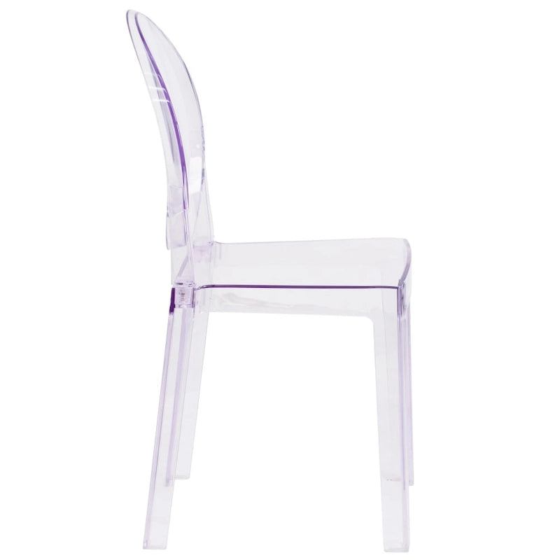 Transparent Crystal Oval Back Chair, Single Seat