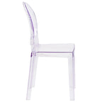 Transparent Crystal Oval Back Chair, Single Seat