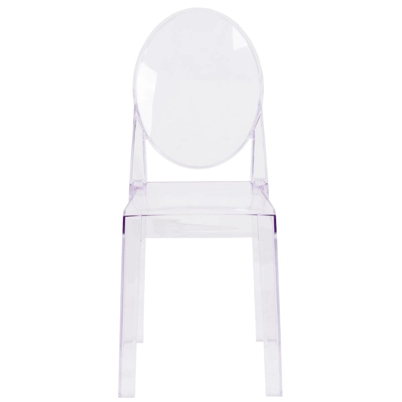 Transparent Crystal Oval Back Chair, Single Seat