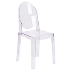 Transparent Crystal Oval Back Chair, Single Seat