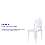 Transparent Crystal Oval Back Chair, Single Seat