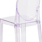 Transparent Crystal Oval Back Chair, Single Seat