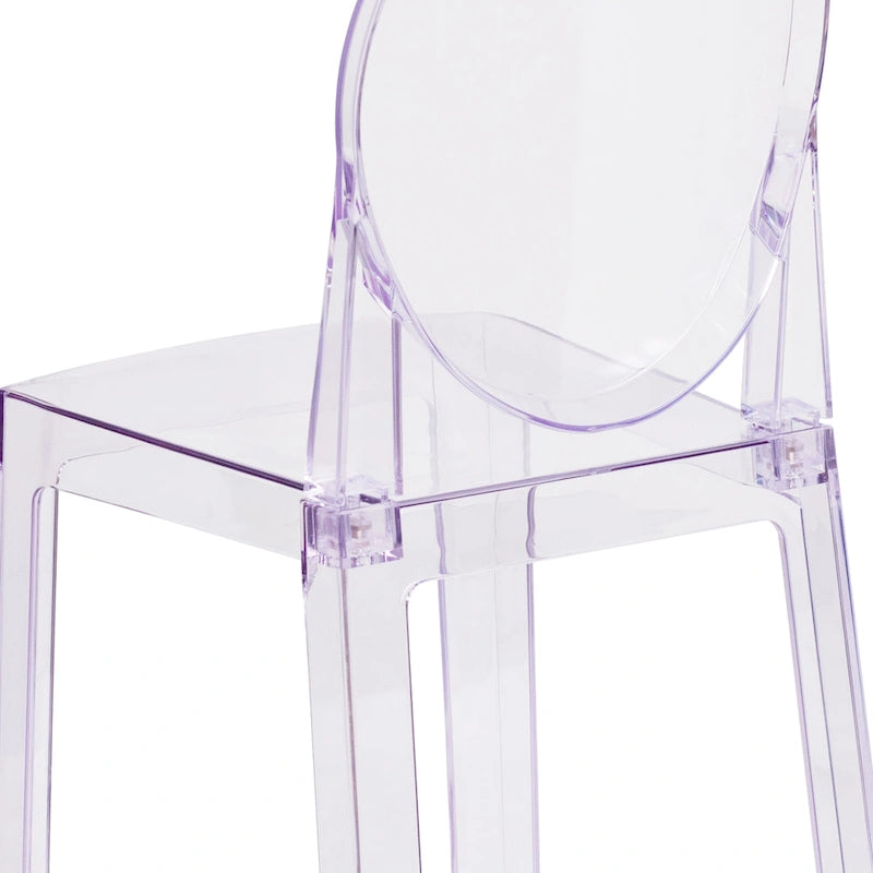 Transparent Crystal Oval Back Chair, Single Seat