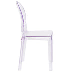 Transparent Crystal Oval Back Chair, Single Seat