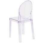 Transparent Crystal Oval Back Chair, Single Seat