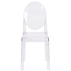 Transparent Crystal Oval Back Chair, Single Seat